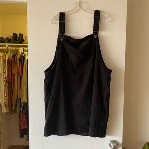 Corduroy overall mini dress